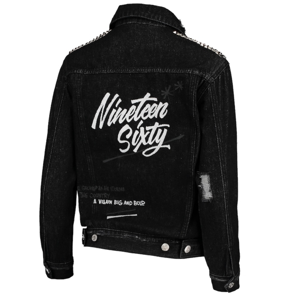 Las Vegas Raiders x The Wild Collective Women's Denim Button-Up Jacket - Black - Picture 2 of 4